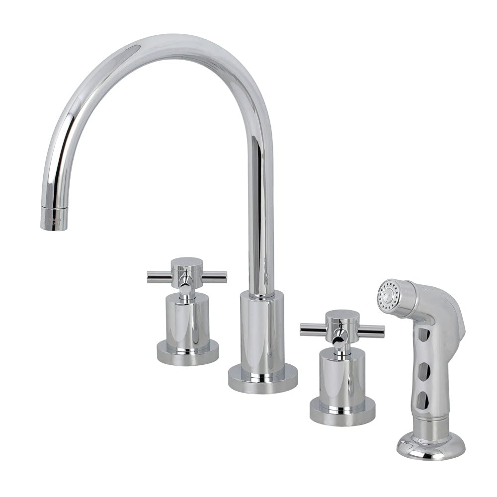 Kingston Brass KS8721DX Concord Widespread Kitchen Faucet, 8" Spout Reach, Polished Chrome