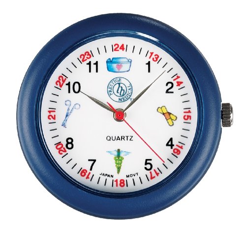 Prestige Medical Analog Stethoscope Watch with Medical Symbols, Blue