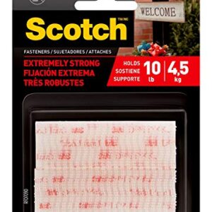 Scotch Extreme Interlocking Fasteners, 4 Strips, 1" x 3", Delivers Powerful Bond on Contact, Weather, Dirt & UV Resistant, 1 Set Holds 2 lbs., Designed With Reclosable Dual-Lock Technology (RFD7090)