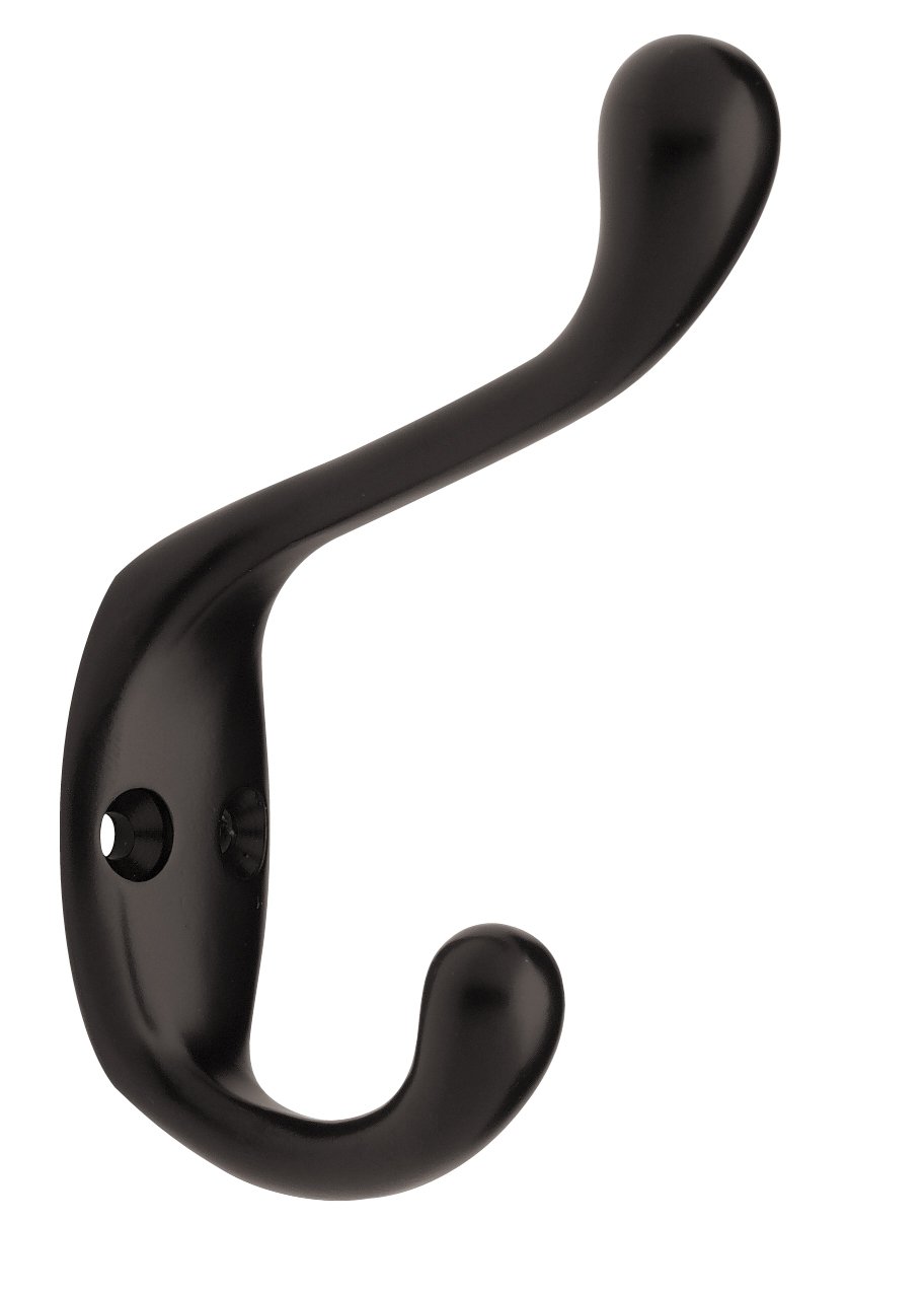 Liberty B42302Q-FB-C5 3-Inch Heavy Duty Coat and Hat Hook, Flat Black, 1 Count (Pack of 1)