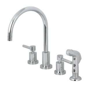 kingston brass ks8721dl concord widespread kitchen faucet, 8", polished chrome