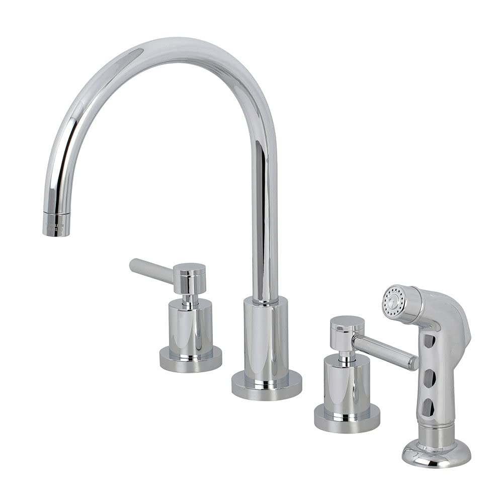 Kingston Brass KS8721DL Concord Widespread Kitchen Faucet, 8", Polished Chrome