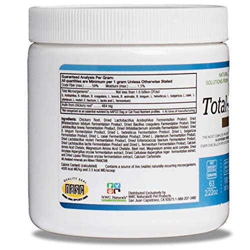 Total-Biotics Advanced Probiotic Powder for Dogs and Cats, With Pre-Biotics, Dog and Cat Probiotics, Immune and Digestive Support. 2.22-ounce Jar by NWC Naturals (14615)