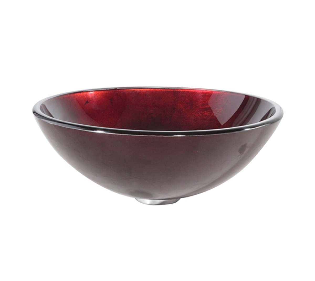 Irruption Red Glass Vessel Bathroom Sink with PU-MR Chrome