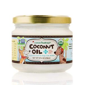 cocotherapy organic virgin coconut oil, 8 ounces, natural supplement for dog skin coat digestion and immunity