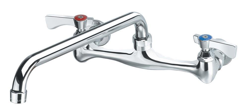 Krowne 12-812L 8" Faucet Commercial Wall Mount with 12" Spout, Centers 14112,Silver