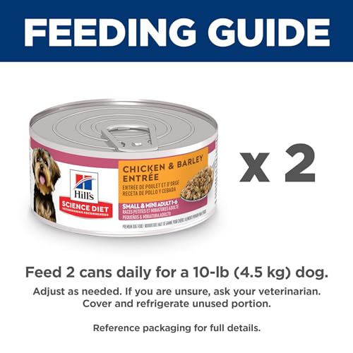 Hill's Science Diet Small & Mini, Senior Adult 7+, Small & Mini Breeds Senior Premium Nutrition, Wet Dog Food, Chicken & Barley Loaf, 5.8 oz Can, Case of 24