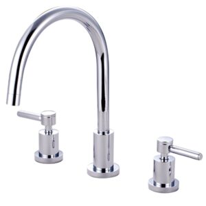 kingston brass ks8721dlls concord widespread kitchen faucet, 8" spout reach, polished chrome