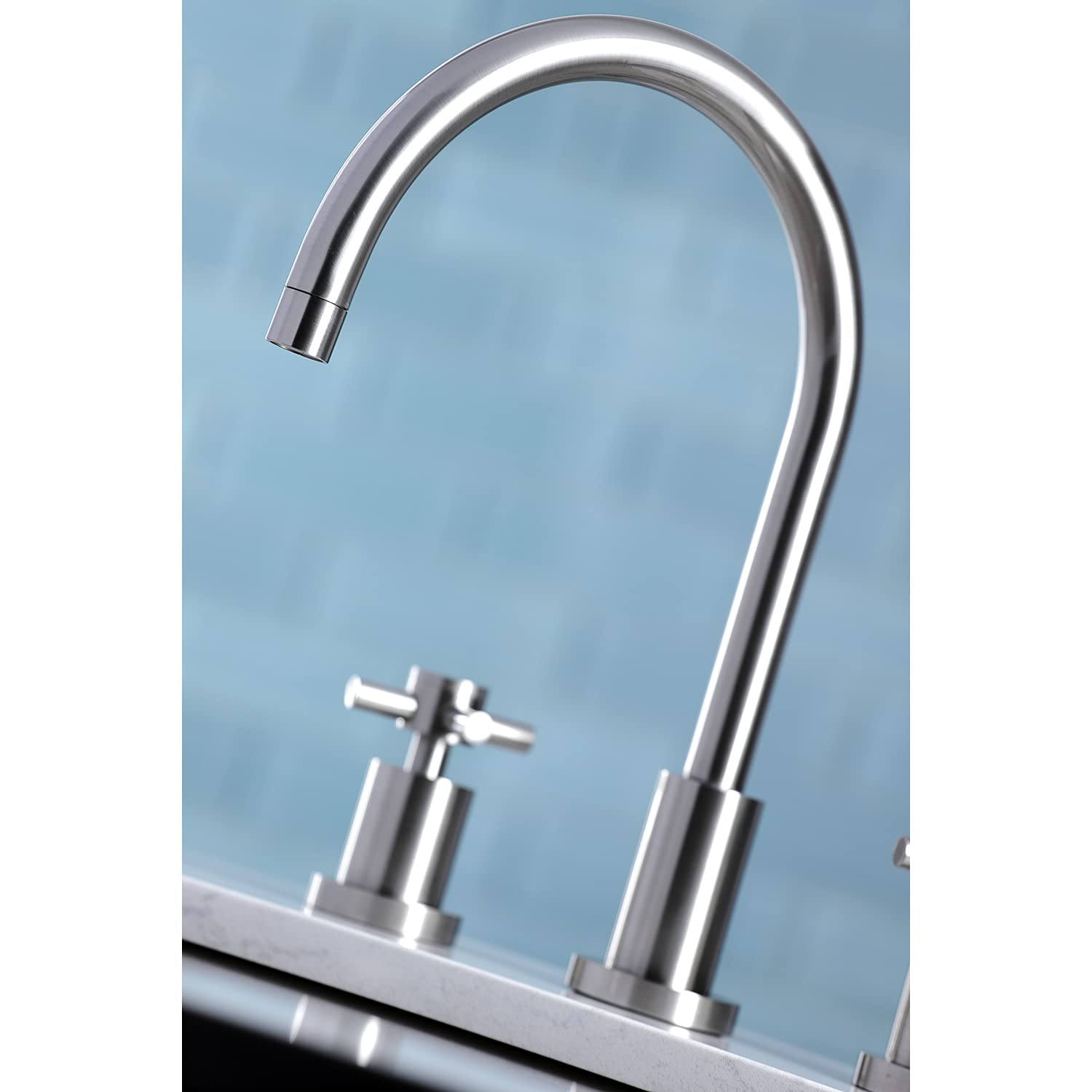 Kingston Brass KS8728DXLS Concord Widespread Kitchen Faucet Less Sprayer, Brushed Nickel