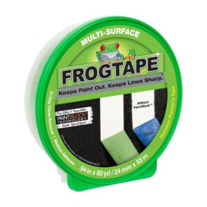 frogtape multi-surface painter's tape with paintblock, medium adhesion, 0.94" wide x 60 yards long, green (1358463)