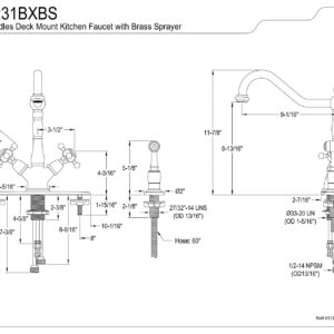 Kingston Brass KS1231BXBS Heritage Kitchen Faucet, Polished Chrome