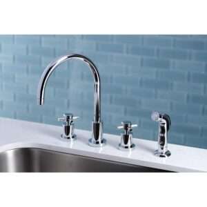 Kingston Brass KS8721DX Concord Widespread Kitchen Faucet, 8" Spout Reach, Polished Chrome