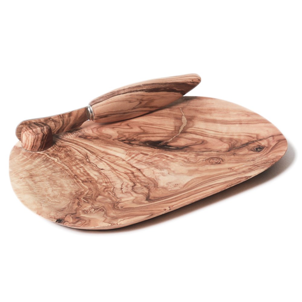 Berard Olive-Wood Handcrafted Butter Dish and Knife