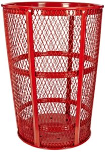 witt industries exp-52rd steel 48-gallon outdoor waste receptacle, round, 23" diameter x 33" height, red