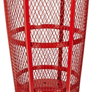 Witt Industries EXP-52RD Steel 48-Gallon Outdoor Waste Receptacle, Round, 23" Diameter x 33" Height, Red