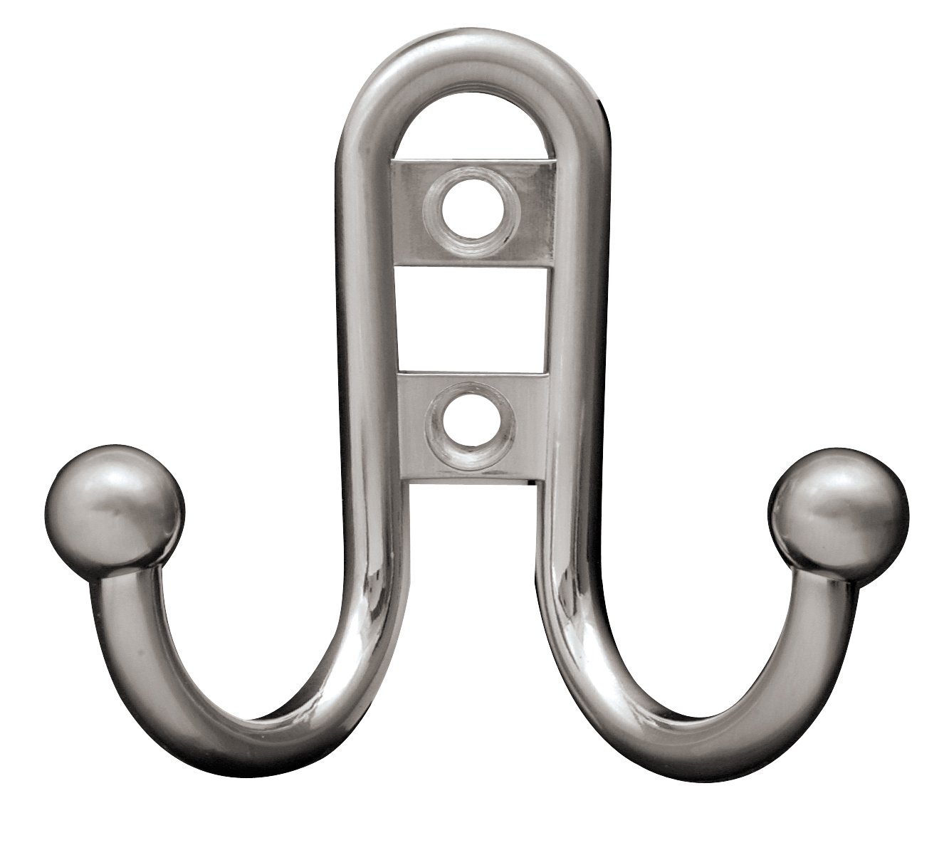 Liberty Hardware B46115Z-SN-C Double Prong Robe Hook with Ball End, Single, Satin Nickel