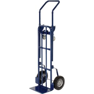 Global Industrial Steel 2-in-1 Convertible Hand Truck with Semi-Pneumatic Wheels