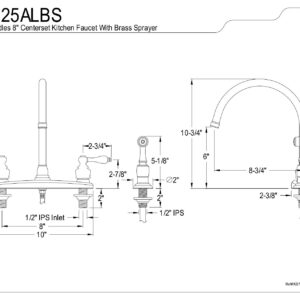 Kingston Brass KB725ALBS Vintage 8" Centerset Kitchen Faucet, Oil Rubbed Bronze