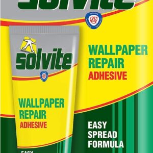 Solvite Wallpaper Repair Adhesive, Wallpaper Paste for Fixing Tears, Seams & Edges, Extra-Strong Glue for Seam Repair, Easy-Spread Wallpaper Glue, 1x56g