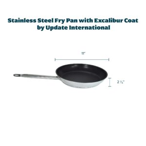 Update International (SFC-11) 11" Induction Ready Excalibur-Coated Stainless Steel Fry Pan