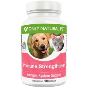 only natural pet immune system strengthener supplement for dogs - boost healthy cellular, digestive, & liver function - multivitamin beta-glucan & antioxidant - 90 capsules