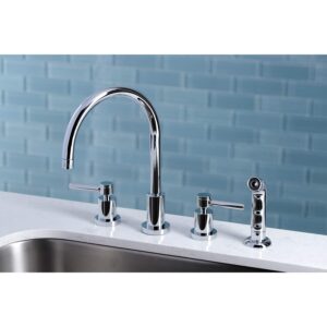 Kingston Brass KS8721DL Concord Widespread Kitchen Faucet, 8", Polished Chrome