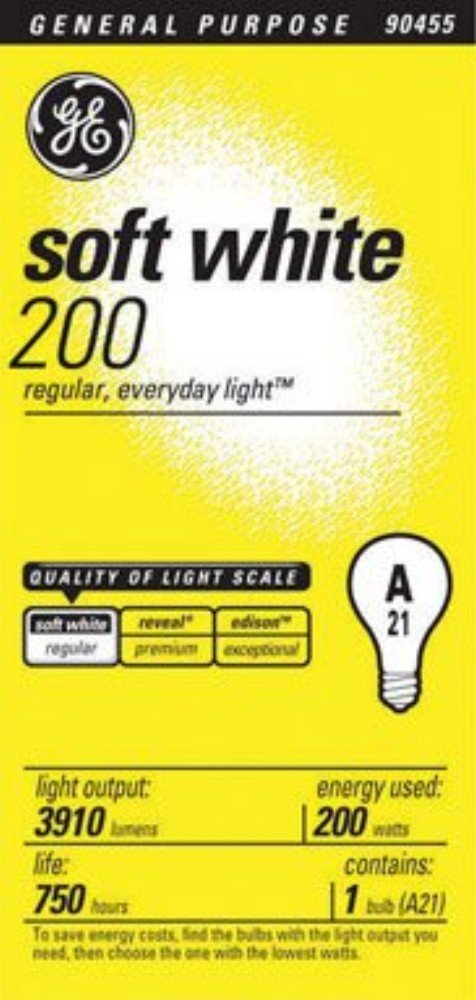 200-Watt Soft White Light Bulb