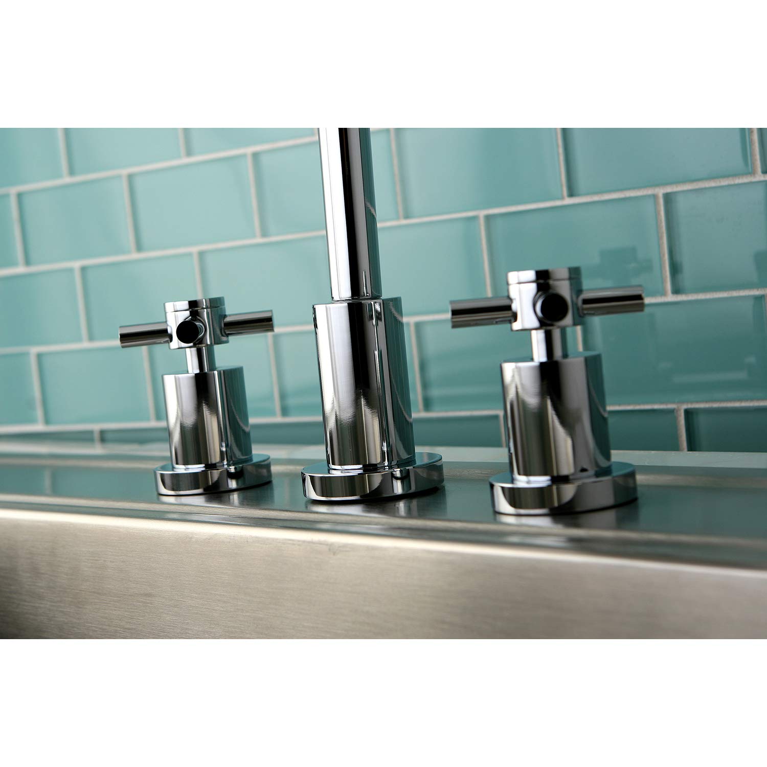 Kingston Brass KS8721DX Concord Widespread Kitchen Faucet, 8" Spout Reach, Polished Chrome