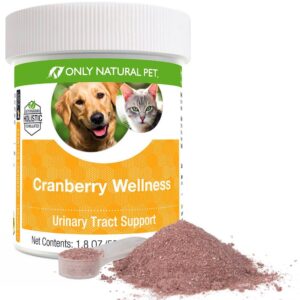 only natural pet cranberry wellness antioxidant powder for dogs and cats - nutritional berry powder supplement for urinary tract health with vitamin c - 110 servings