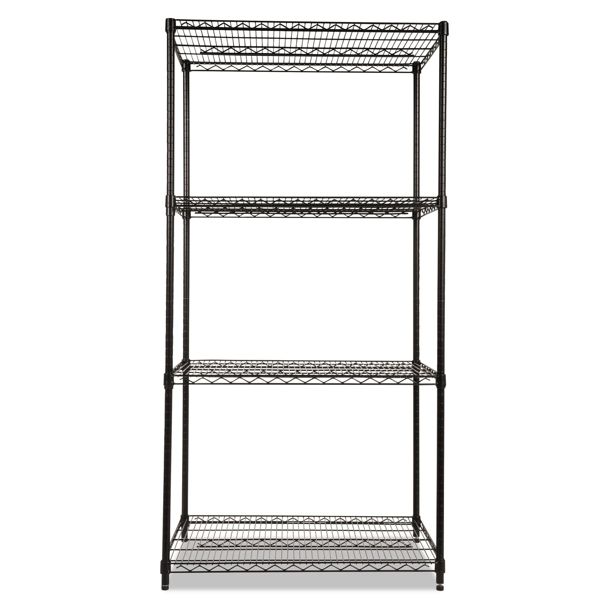 Alera NSF Certified Industrial Four-Shelf Wire Shelving Kit, 36w x 24d x 72h, Black