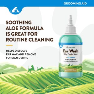 NaturVet Ear Wash w/Tea Tree Oil (Aloe & Baby Powder Scent) 8 oz