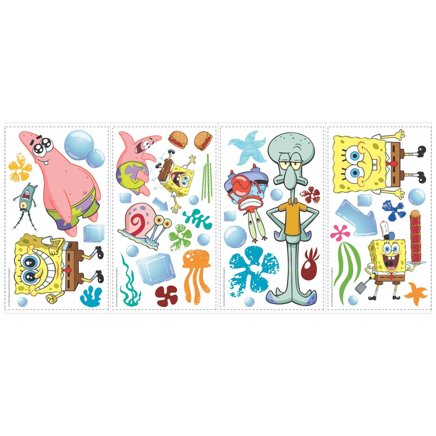 RoomMates RMK1380SCS Spongebob Squarepants Peel and Stick Wall Decals 10 inch x 18 inch