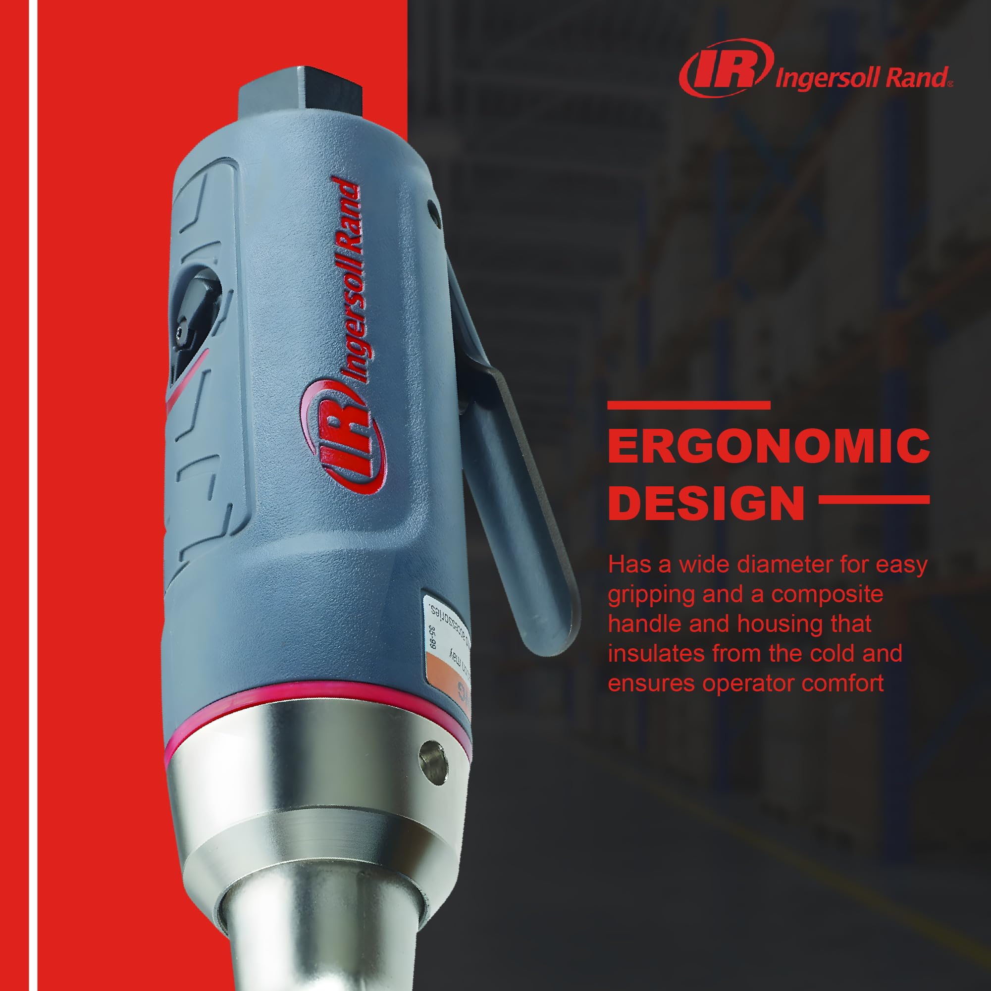 Ingersoll Rand 1105MAX-D2 1/4" Mini Composite Air Ratchet Wrench, 30 ft-lbs Max Torque Output, 300 RPM, Comfort Grip, Lightweight, Low Profile Forward/Reverse Control