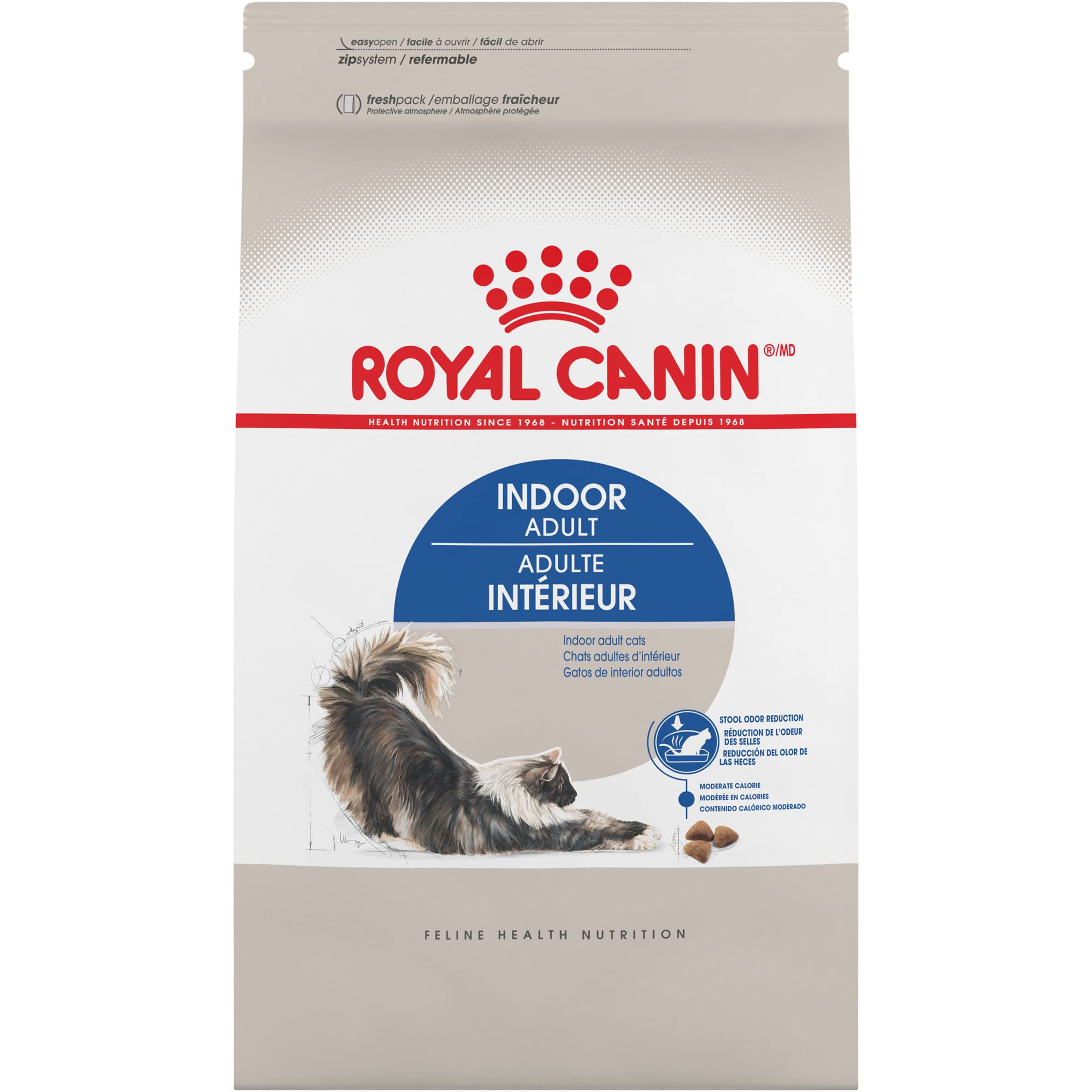 Royal Canin Feline Health Nutrition Dry Indoor Cat Food, Supports Healthy Weight, Digestive Health and Hairball Management, 3 lb Bag