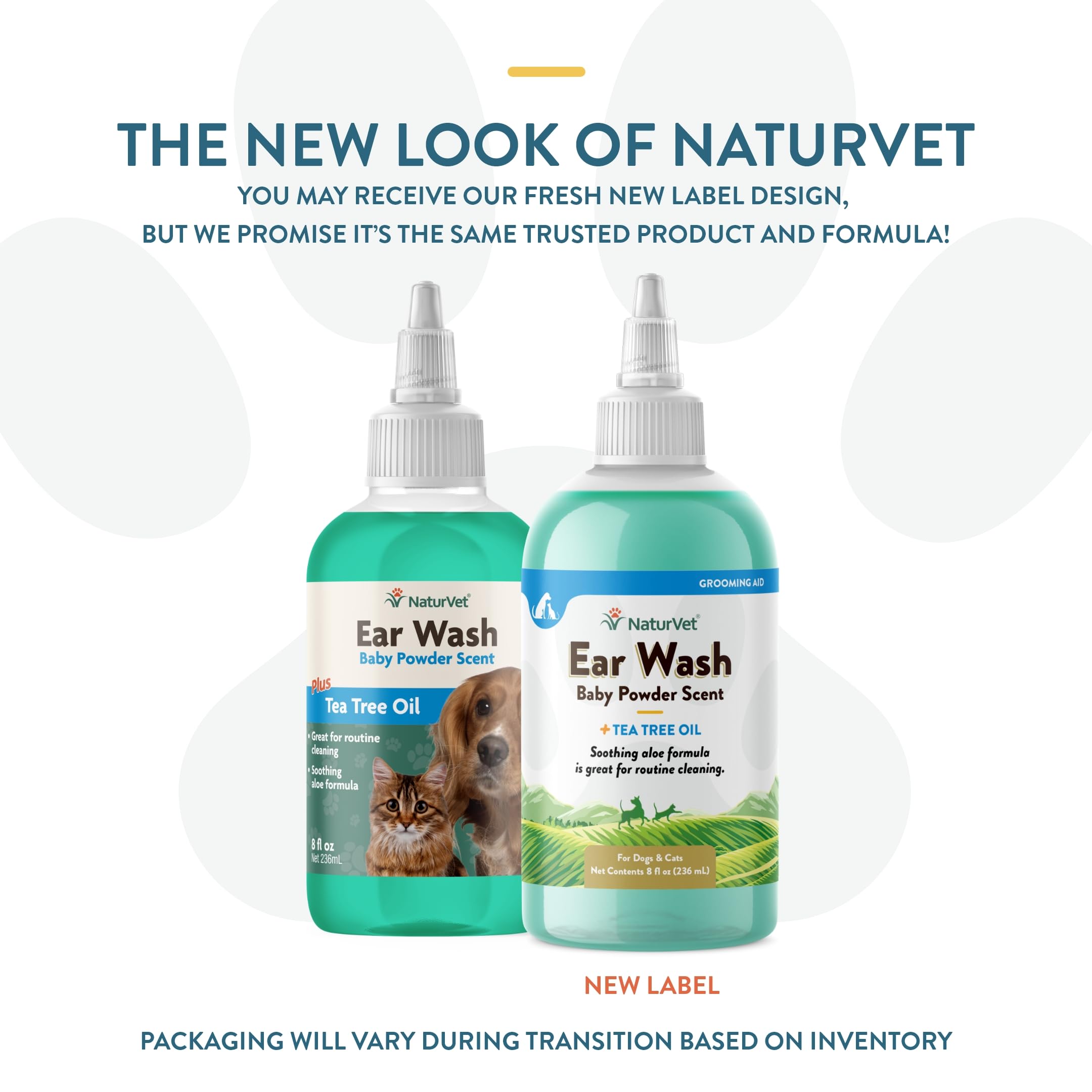 NaturVet Ear Wash w/Tea Tree Oil (Aloe & Baby Powder Scent) 8 oz