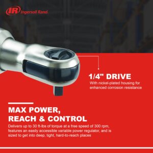 Ingersoll Rand 1105MAX-D2 1/4" Mini Composite Air Ratchet Wrench, 30 ft-lbs Max Torque Output, 300 RPM, Comfort Grip, Lightweight, Low Profile Forward/Reverse Control