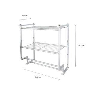 Organize It All Chrome 2 Tier Wall Mounting Bathroom Rack with Towel Bars