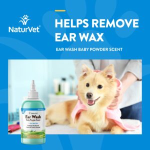 NaturVet Ear Wash w/Tea Tree Oil (Aloe & Baby Powder Scent) 8 oz