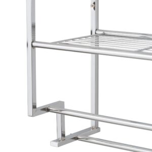 Organize It All Chrome 2 Tier Wall Mounting Bathroom Rack with Towel Bars