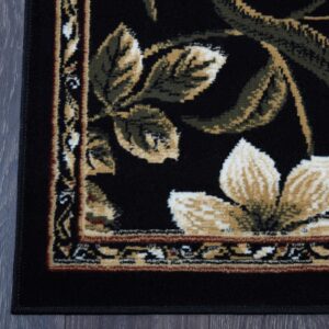 Home Dynamix Optimum Amell Traditional Floral Area Rug, 7 ft 8 in x 10 ft 4 in, Black