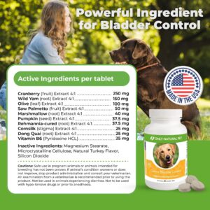 ONLY NATURAL PET Canine Bladder Control - Senior Dog Care Supplement - UTI, Urinary Tract Health, Incontinence Support w/Cranberry Extract | Pills, Vitamins, 90 Chewable Tablets (Natural Turkey)