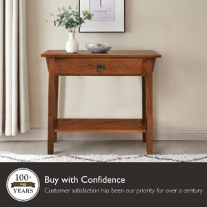 Leick Home 9057-RS Mission Console Entryway, Sofa Table, Made with Solid Wood, for Living Room, Hallway, Office, Bedroom, Russet Finish, 10 in x 30 in x 28