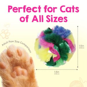 Cat Crinkle Balls 1.5 Inch (4-Pack) - Mini Crinkle Cat Toys for Indoor Cats - Multi-Color Crinkle Cat Toy - Cat Toys Crinkle Balls to Keep Fit and Active - Canadian-Made Crinkle Balls for Cats