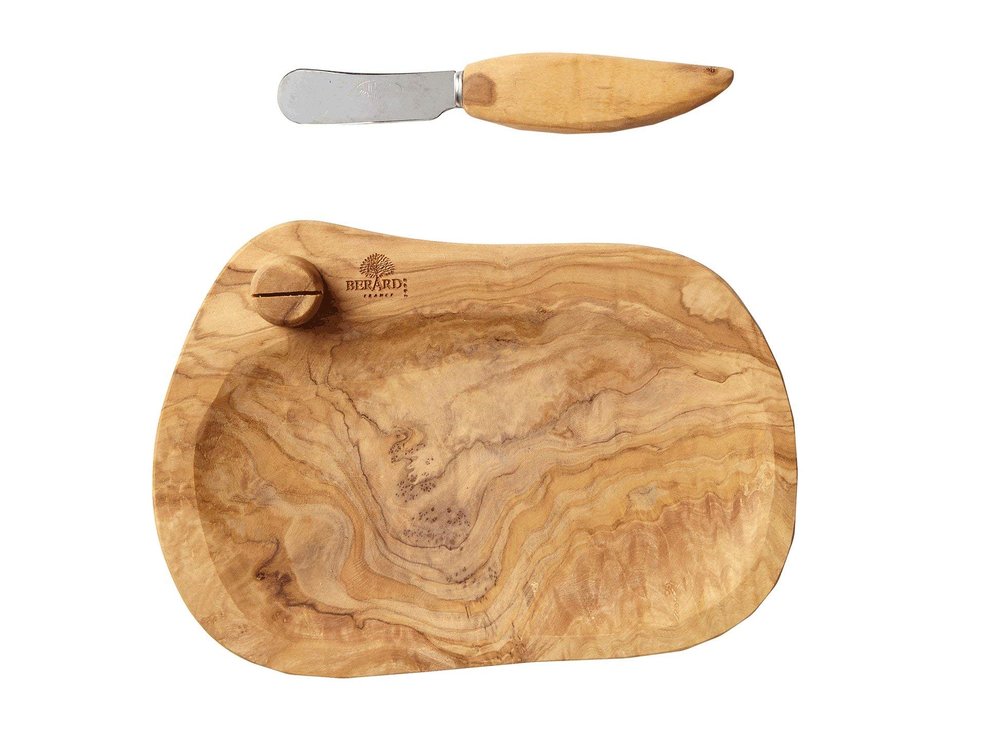 Berard Olive-Wood Handcrafted Butter Dish and Knife