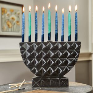 Rite Lite Premium Dripless Frosted Hanukkah Candles - Blue Shades Bulk Pack of 45 - Fits Most Menorahs Jewish Holiday Party Favors Accessories Decor