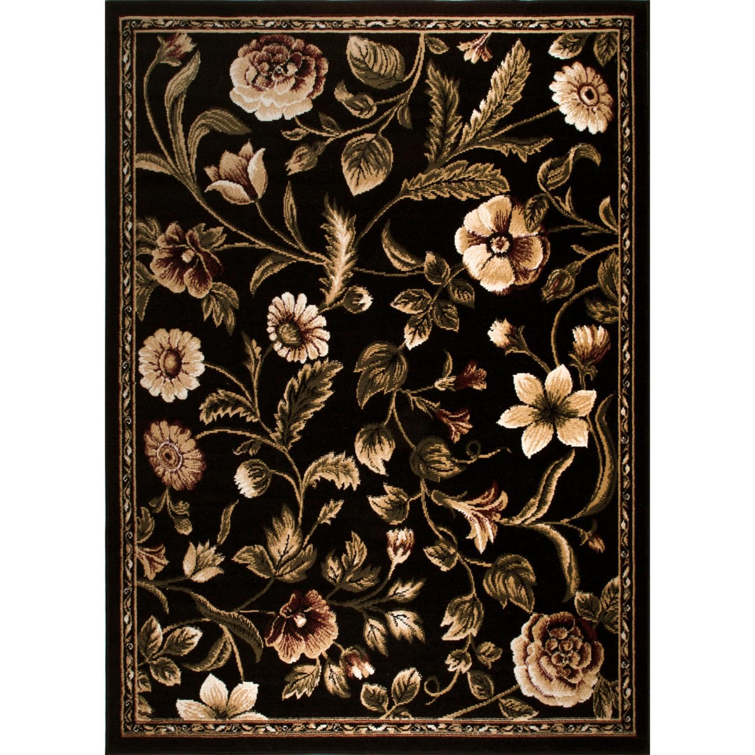 Home Dynamix Optimum Amell Traditional Floral Area Rug, 7 ft 8 in x 10 ft 4 in, Black