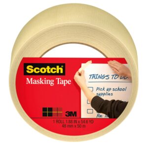 scotch home and office masking tape, 1.88-inch by 60 yards,tan (3439)