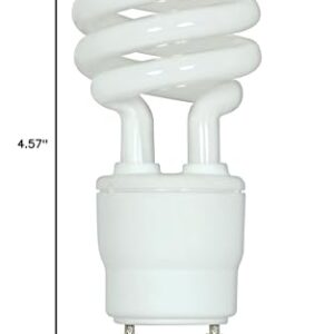 Satco S8205 18 Watt (75 Watt) 1200 Lumens Mini Spiral CFL Soft White 2700K GU24 Base Light Bulb