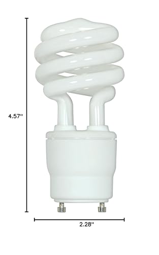 Satco S8205 18 Watt (75 Watt) 1200 Lumens Mini Spiral CFL Soft White 2700K GU24 Base Light Bulb