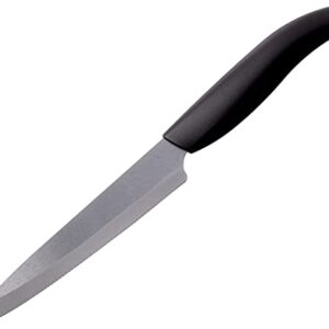 Kyocera Advanced Ceramic Revolution Series 5-inch Micro Serrated Tomato, Utility Knife, Black Blade